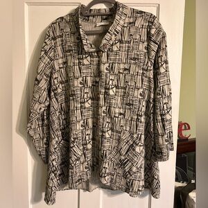 Habitat Black and White Abstract Blazer